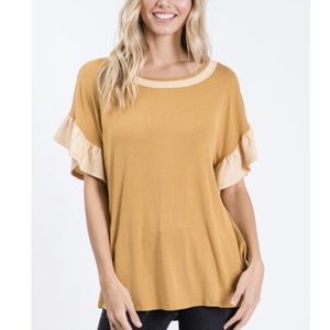 Ruffle Mustard Top
